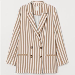 Double-breasted Blazer Light Brown/White Striped